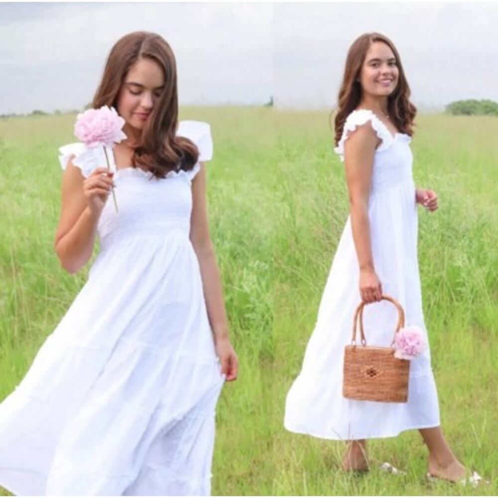 Hill House White Midi Dress